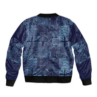 Yoruba Adire Eleko Patterns Bomber Jacket Indigo Vintage