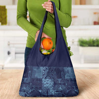 Yoruba Adire Eleko Patterns Grocery Bag Indigo Vintage