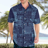 Yoruba Adire Eleko Patterns Hawaiian Shirt Indigo Vintage