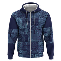 Yoruba Adire Eleko Patterns Hoodie Indigo Vintage