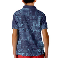 Yoruba Adire Eleko Patterns Kid Polo Shirt Indigo Vintage