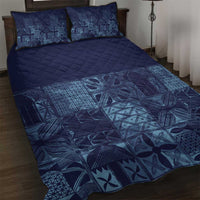 Yoruba Adire Eleko Patterns Quilt Bed Set Indigo Vintage