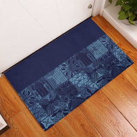 Yoruba Adire Eleko Patterns Rubber Doormat Indigo Vintage