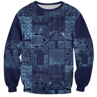 Yoruba Adire Eleko Patterns Sweatshirt Indigo Vintage
