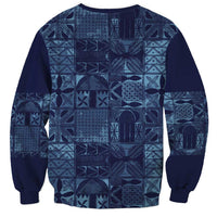 Yoruba Adire Eleko Patterns Sweatshirt Indigo Vintage