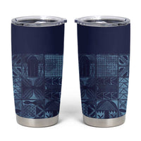 Yoruba Adire Eleko Patterns Tumbler Cup Indigo Vintage