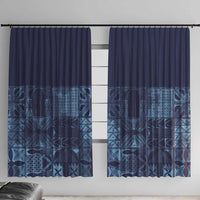 Yoruba Adire Eleko Patterns Window Curtain Indigo Vintage
