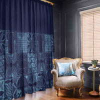 Yoruba Adire Eleko Patterns Window Curtain Indigo Vintage