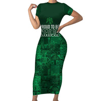 Nigeria Yoruba Adire Patterns Family Matching Short Sleeve Bodycon Dress and Hawaiian Shirt Proud To Be Naija