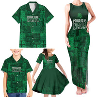 Nigeria Yoruba Adire Patterns Family Matching Tank Maxi Dress and Hawaiian Shirt Proud To Be Naija