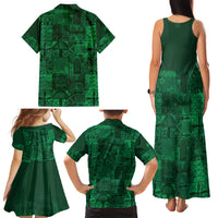 Nigeria Yoruba Adire Patterns Family Matching Tank Maxi Dress and Hawaiian Shirt Proud To Be Naija