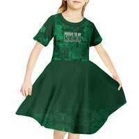 Nigeria Yoruba Adire Patterns Kid Short Sleeve Dress Proud To Be Naija