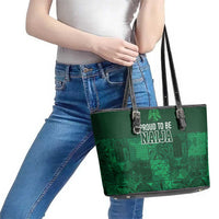 Nigeria Yoruba Adire Patterns Leather Tote Bag Proud To Be Naija