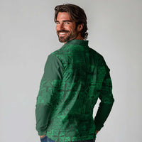 Nigeria Yoruba Adire Patterns Long Sleeve Polo Shirt Proud To Be Naija