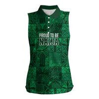 Nigeria Yoruba Adire Patterns Women Sleeveless Polo Shirt Proud To Be Naija