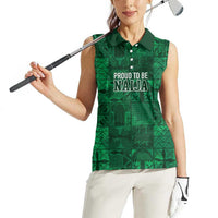 Nigeria Yoruba Adire Patterns Women Sleeveless Polo Shirt Proud To Be Naija