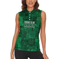 Nigeria Yoruba Adire Patterns Women Sleeveless Polo Shirt Proud To Be Naija
