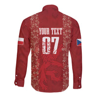 Czechia WC2026 Football Custom Long Sleeve Button Shirt Cesko Lions