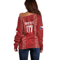 Czechia WC2026 Football Custom Off Shoulder Sweater Cesko Lions
