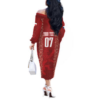Czechia WC2026 Football Custom Off The Shoulder Long Sleeve Dress Cesko Lions