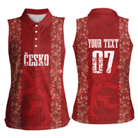 Czechia WC2026 Football Custom Women Sleeveless Polo Shirt Cesko Lions