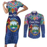 Pura Vida Costa Rica Personalized Couples Matching Short Sleeve Bodycon Dress and Long Sleeve Button Shirt Oxcart Ornate Inspired - Wonder Print Shop