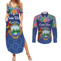 Pura Vida Costa Rica Personalized Couples Matching Summer Maxi Dress and Long Sleeve Button Shirt Oxcart Ornate Inspired - Wonder Print Shop