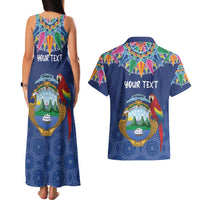 Pura Vida Costa Rica Personalized Couples Matching Tank Maxi Dress and Hawaiian Shirt Oxcart Ornate Inspired - Wonder Print Shop