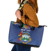 Pura Vida Costa Rica Personalized Leather Tote Bag Oxcart Ornate Inspired - Wonder Print Shop