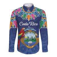 Pura Vida Costa Rica Personalized Long Sleeve Button Shirt Oxcart Ornate Inspired - Wonder Print Shop
