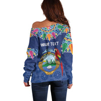 Pura Vida Costa Rica Personalized Off Shoulder Sweater Oxcart Ornate Inspired - Wonder Print Shop