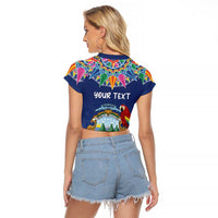 Pura Vida Costa Rica Personalized Raglan Cropped T Shirt Oxcart Ornate Inspired - Wonder Print Shop