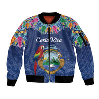 Pura Vida Costa Rica Personalized Sleeve Zip Bomber Jacket Oxcart Ornate Inspired - Wonder Print Shop