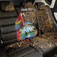 Pura Vida Costa Rica Personalized Back Car Seat Cover Oxcart Ornate Inspired Gold Pattern - Wonder Print Shop