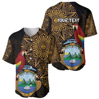 Pura Vida Costa Rica Personalized Baseball Jersey Oxcart Ornate Inspired Gold Pattern - Wonder Print Shop