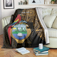 Pura Vida Costa Rica Personalized Blanket Oxcart Ornate Inspired Gold Pattern - Wonder Print Shop