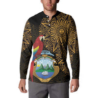 Pura Vida Costa Rica Personalized Button Sweatshirt Oxcart Ornate Inspired Gold Pattern - Wonder Print Shop