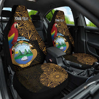 Pura Vida Costa Rica Personalized Car Seat Cover Oxcart Ornate Inspired Gold Pattern - Wonder Print Shop