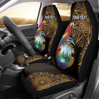Pura Vida Costa Rica Personalized Car Seat Cover Oxcart Ornate Inspired Gold Pattern - Wonder Print Shop