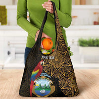 Pura Vida Costa Rica Personalized Grocery Bag Oxcart Ornate Inspired Gold Pattern - Wonder Print Shop