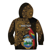 Pura Vida Costa Rica Personalized Kid Hoodie Oxcart Ornate Inspired Gold Pattern - Wonder Print Shop