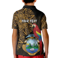 Pura Vida Costa Rica Personalized Kid Polo Shirt Oxcart Ornate Inspired Gold Pattern - Wonder Print Shop