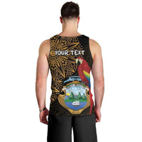 Pura Vida Costa Rica Personalized Men Tank Top Oxcart Ornate Inspired Gold Pattern - Wonder Print Shop