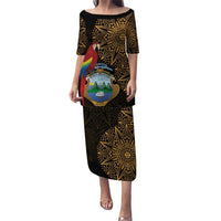 Pura Vida Costa Rica Personalized Puletasi Oxcart Ornate Inspired Gold Pattern - Wonder Print Shop