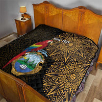 Pura Vida Costa Rica Personalized Quilt Oxcart Ornate Inspired Gold Pattern - Wonder Print Shop