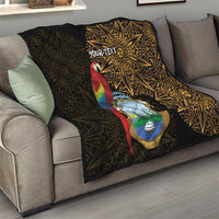 Pura Vida Costa Rica Personalized Quilt Oxcart Ornate Inspired Gold Pattern - Wonder Print Shop