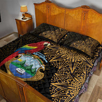 Pura Vida Costa Rica Personalized Quilt Bed Set Oxcart Ornate Inspired Gold Pattern - Wonder Print Shop
