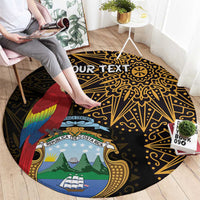 Pura Vida Costa Rica Personalized Round Carpet Oxcart Ornate Inspired Gold Pattern - Wonder Print Shop