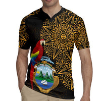 Pura Vida Costa Rica Personalized Rugby Jersey Oxcart Ornate Inspired Gold Pattern - Wonder Print Shop