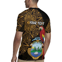 Pura Vida Costa Rica Personalized Rugby Jersey Oxcart Ornate Inspired Gold Pattern - Wonder Print Shop